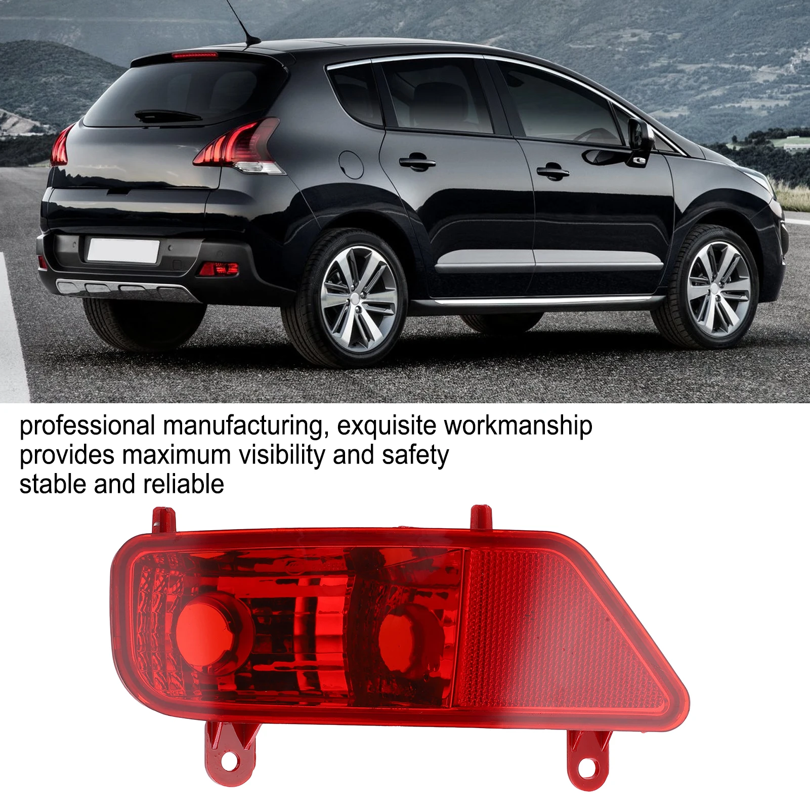 Red Rear Fog Light Assembly Car Accessories Replacement for PEUGEOT 3008 2009‑2016 thumbnail 2