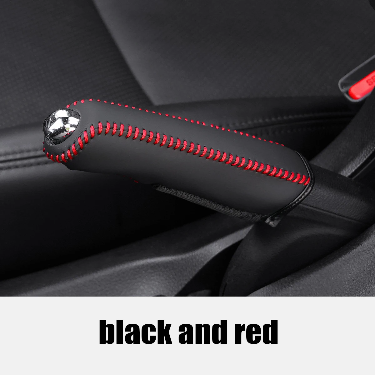 Car Leather Handbrake Cover Protective Sleeve Hand Brake Protection Car Interior Accessories thumbnail 6