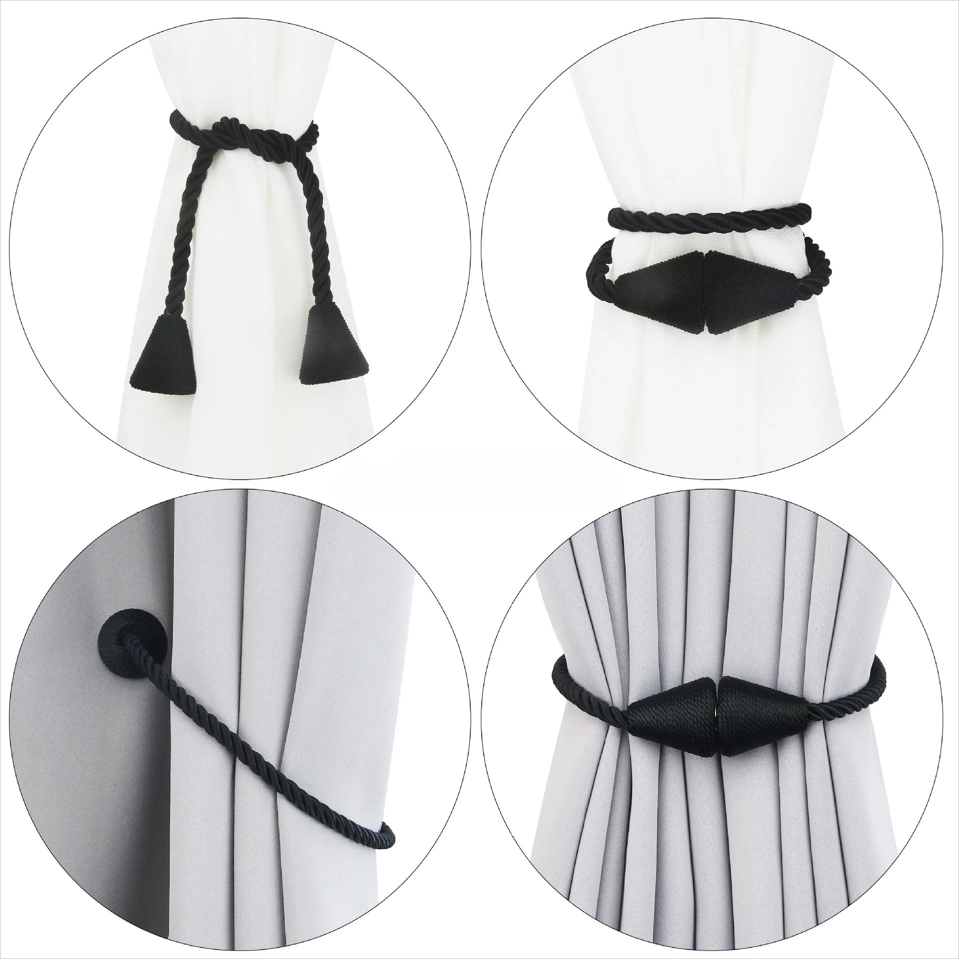 1/2PCS Modern Magnetic Curtain Laces Strong Magnetic Curtain Clip Hanging Ball Fashionable Home Curtain Decoration thumbnail 4