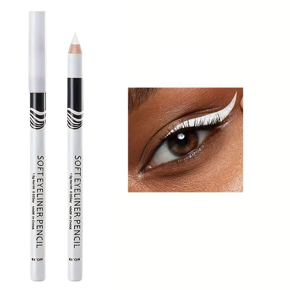 Wooden Rod White Inner Eyeliner Pen Eyelid Under Crease Pen Matte White Pen Beauty Eyeliner Easy Coloring thumbnail 5