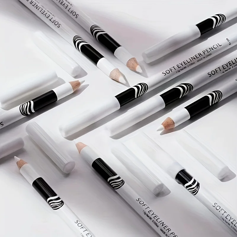 Wooden Rod White Inner Eyeliner Pen Eyelid Under Crease Pen Matte White Pen Beauty Eyeliner Easy Coloring thumbnail 4