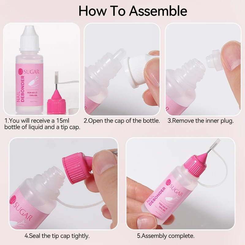 UR SUGAR 15ml Remover For Solid Tips Gel False Nail Tips Solid Adhesives Gel Remover Press On Nails Gel Fake Tips Remover Tools thumbnail 6