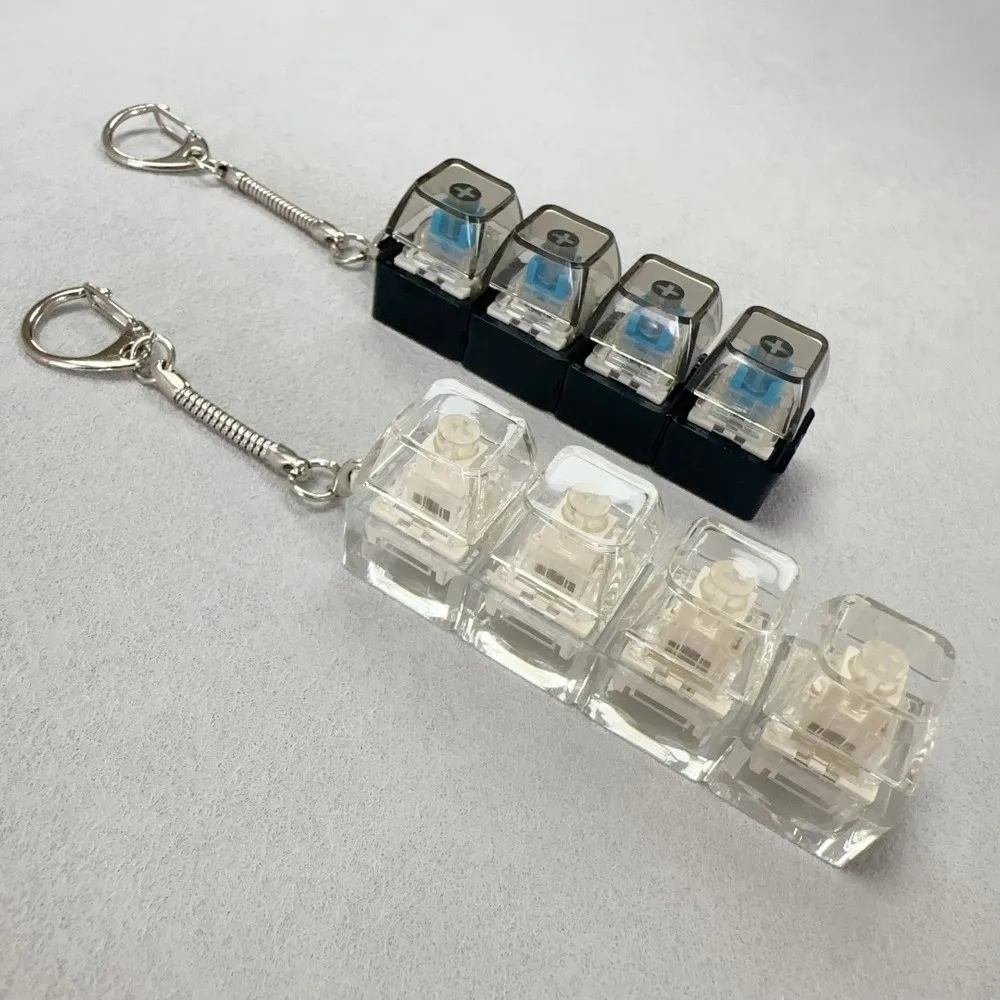 Relaxing DIY Keyboard Fidget Keychain Keycap Keys Button Finger Keyboard Cap with Light Relief Stress Pinch Toy Adult thumbnail 2