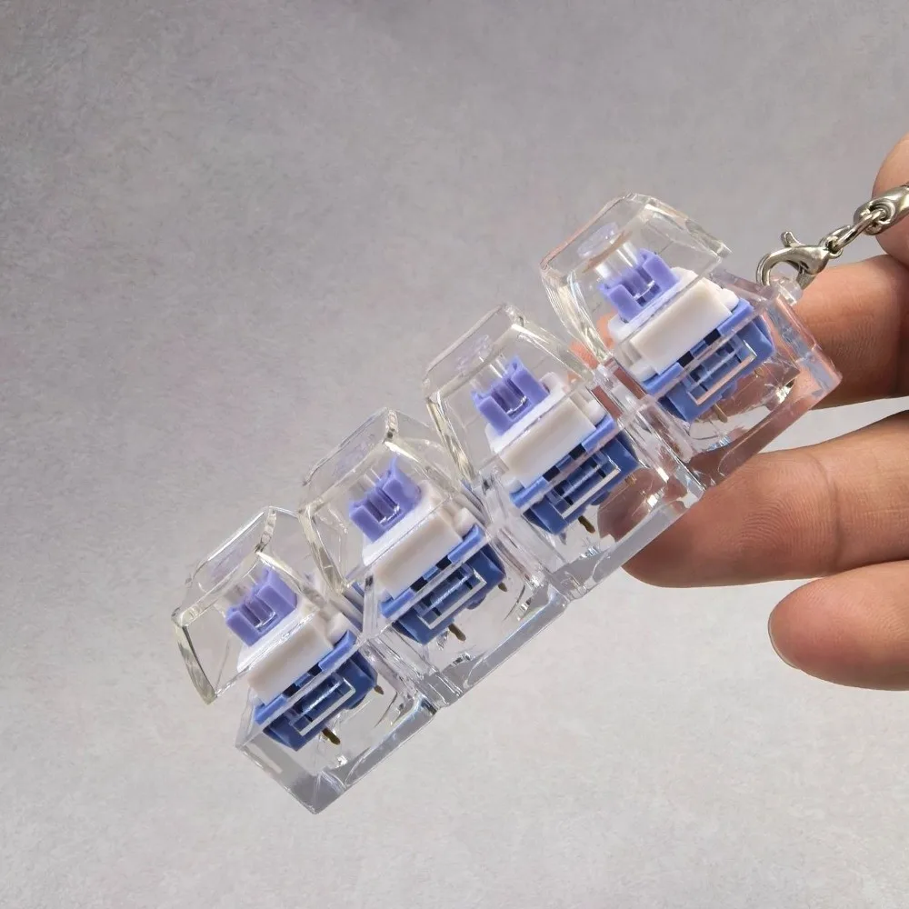 Relaxing DIY Keyboard Fidget Keychain Keycap Keys Button Finger Keyboard Cap with Light Relief Stress Pinch Toy Adult thumbnail 4
