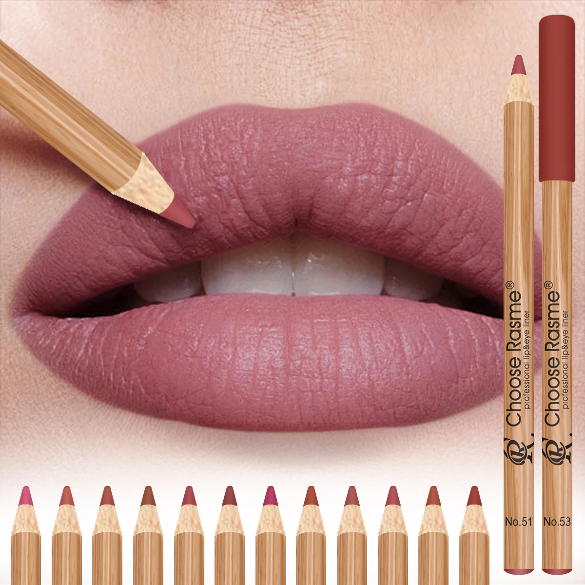 12 Matte Lip Liner Pencil Set Color Rendering Easy Makeup Waterproof Durable Lip Makeup Cosmetics Valentine's Day gift thumbnail 4