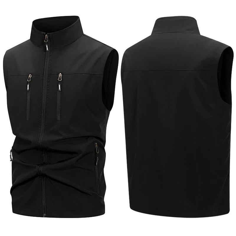 Men's Lightweight Softshell Vest with Zipper Pockets Windproof Sleeveless Jacket for Hiking Golf Outdoor Outwear Windbreaker thumbnail 4