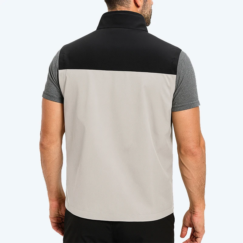 Men's Lightweight Softshell Vest with Zipper Pockets Windproof Sleeveless Jacket for Hiking Golf Outdoor Outwear Windbreaker thumbnail 3