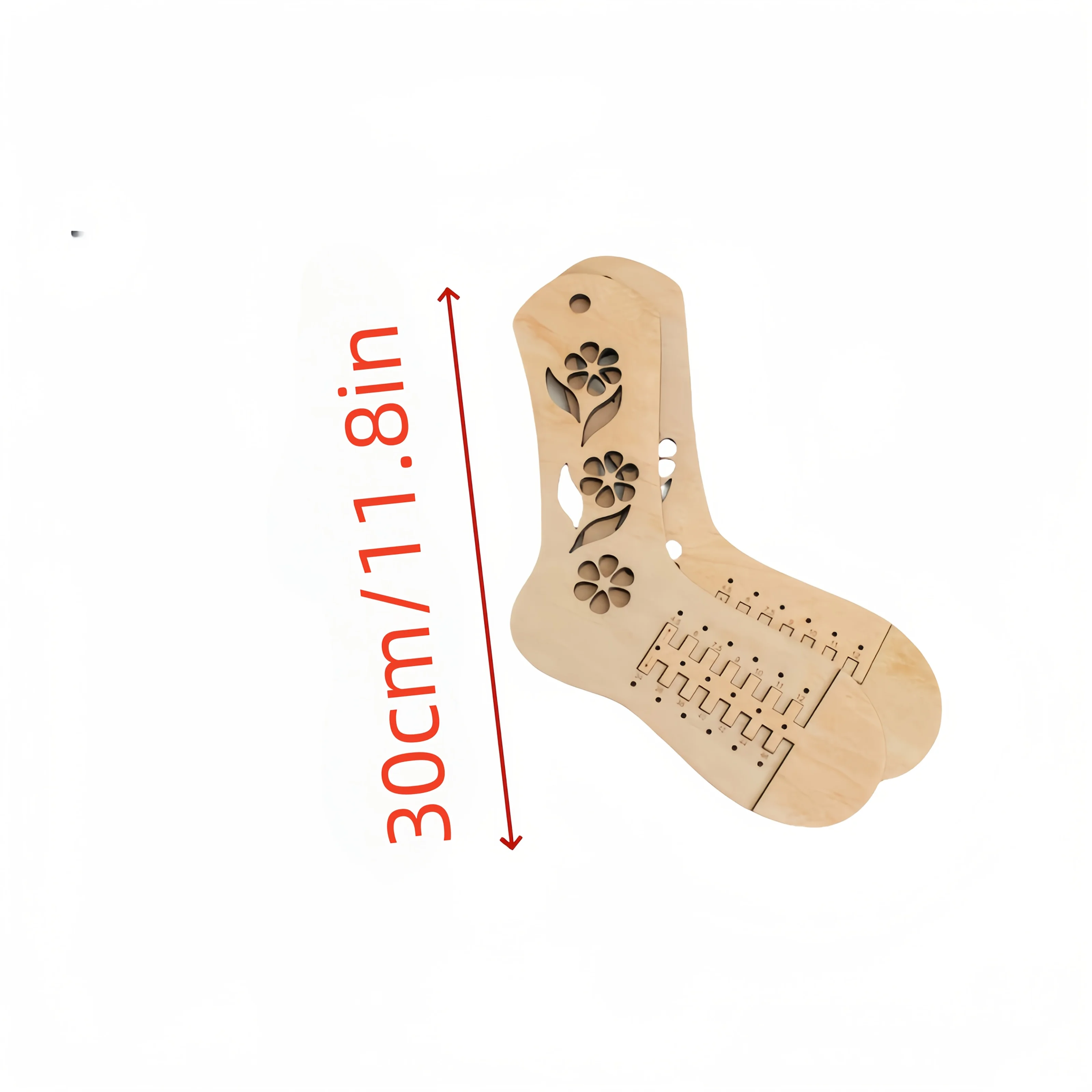 Natural Wood Sock Blocker Handmade DIY Christmas Sock Knitting Sock Forms Shapes Knitting Board Tools For Beginners crafts 2PCS thumbnail 4