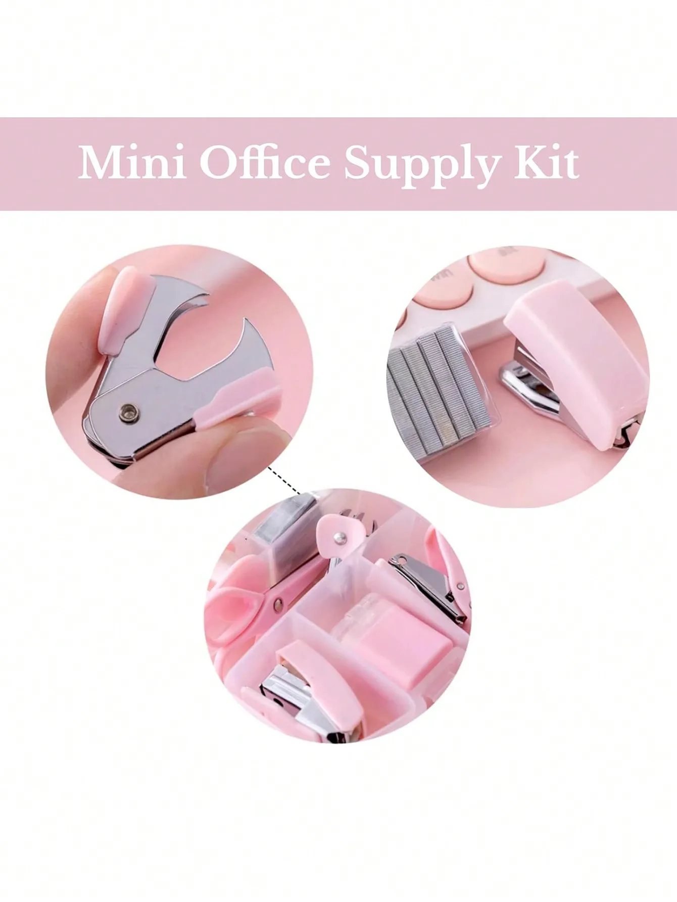 8pcs Mini Office Supply Kits Mini School Supplies – includes Mini Stapler,Scissors, Staple Remover, Staples, Tape Dispenser thumbnail 5