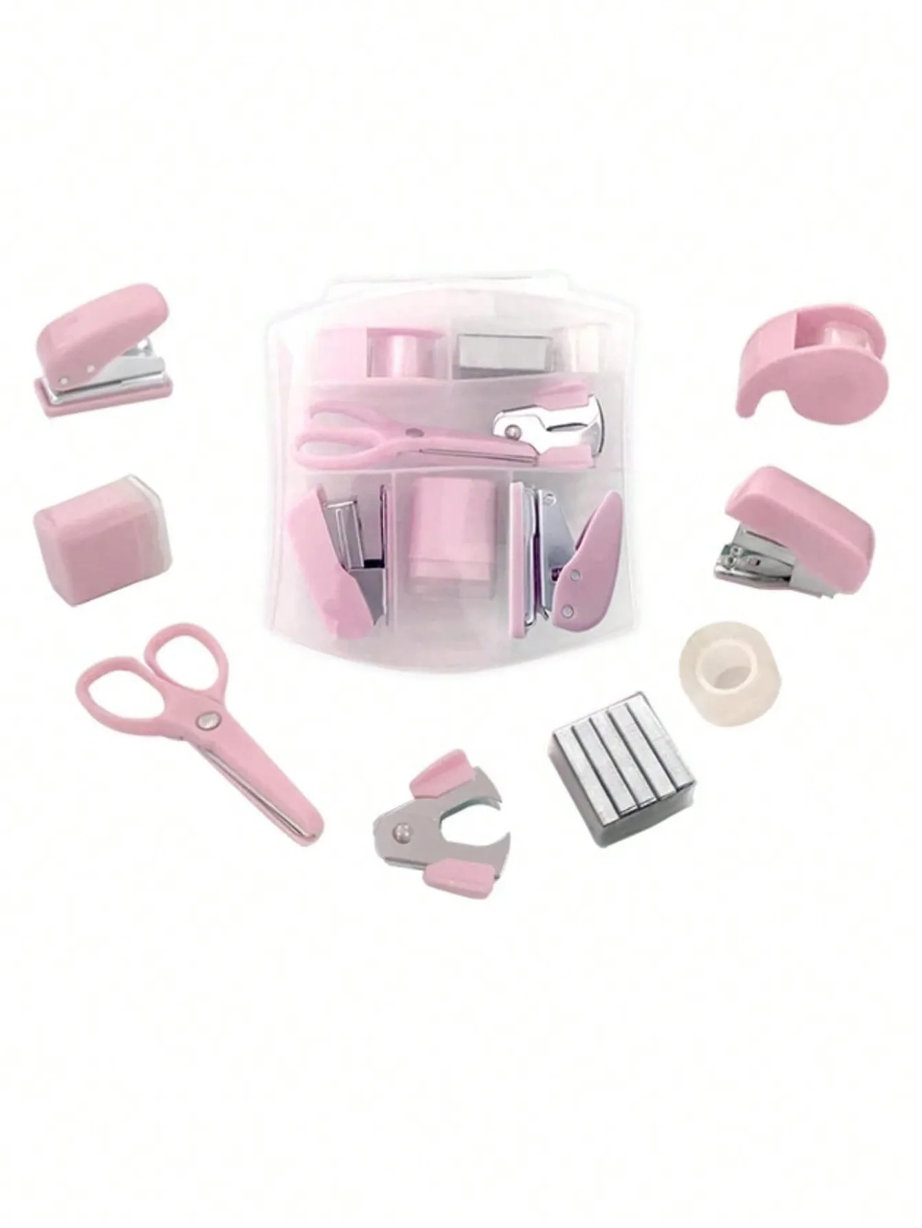8pcs Mini Office Supply Kits Mini School Supplies – includes Mini Stapler,Scissors, Staple Remover, Staples, Tape Dispenser thumbnail 4
