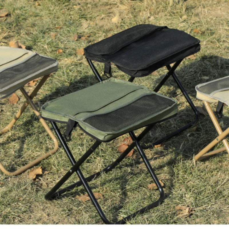 Outdoor folding backpack chair, equipped with mesh pockets, suitable for camping and hiking, portable handbag-style chair thumbnail 3