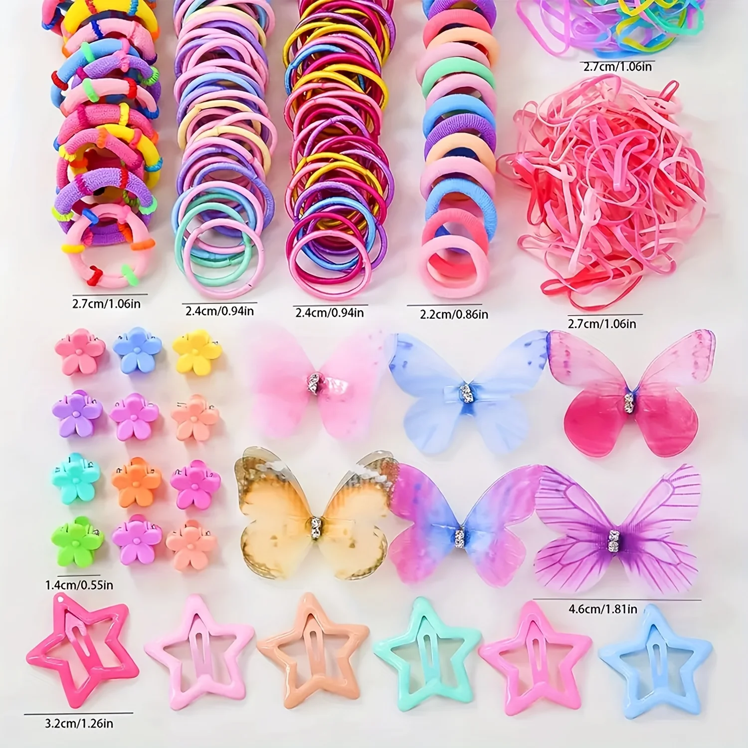941 sets of colorful and cute outfits for girls | Includes various clips, hair ties, flowers, and double-layered bow headpieces thumbnail 2