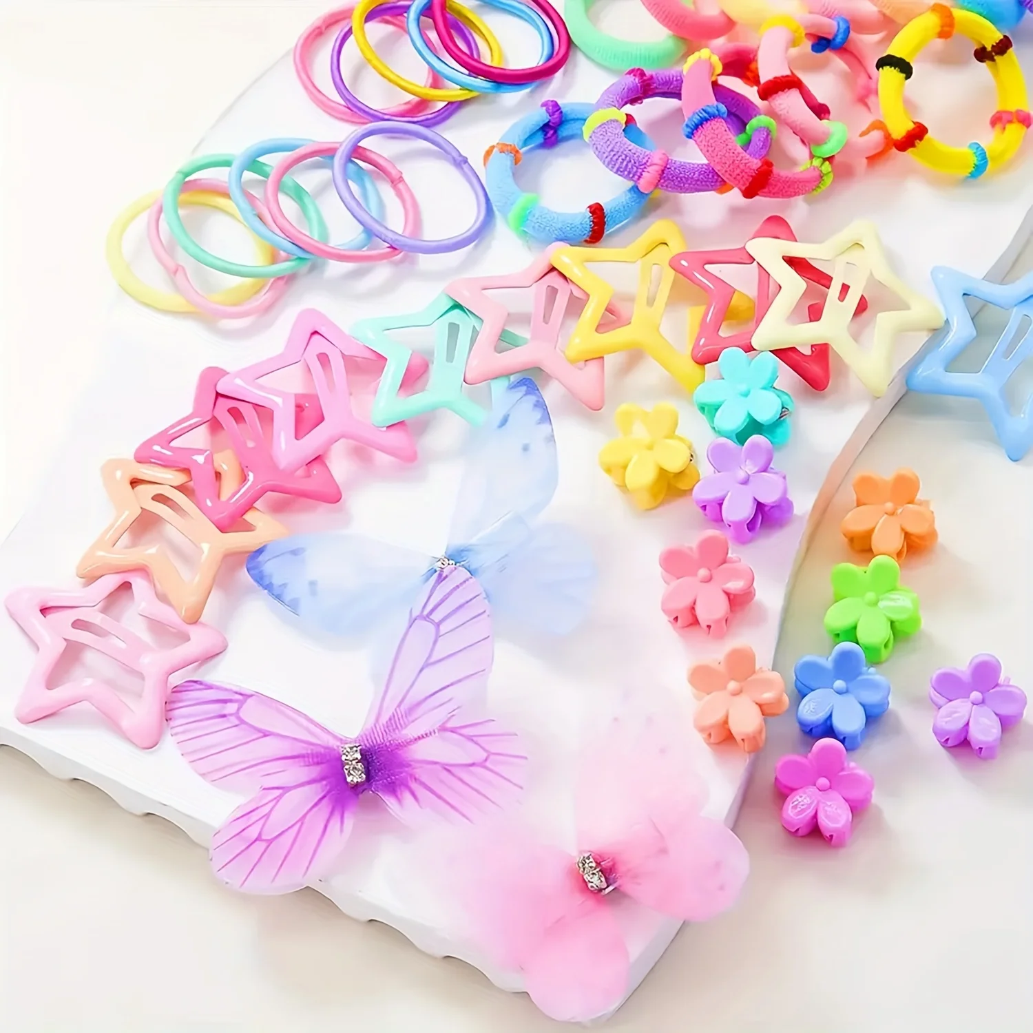 941 sets of colorful and cute outfits for girls | Includes various clips, hair ties, flowers, and double-layered bow headpieces thumbnail 6
