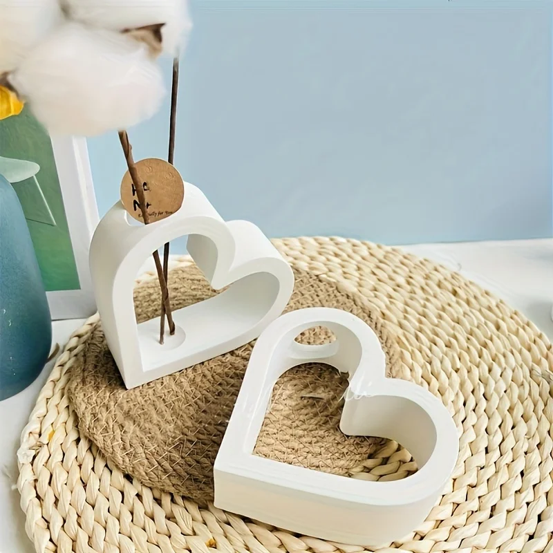 3pcs Heart-Shaped Hydroponic Planter Silicone Mold Set | DIY Epoxy Resin Vase & Flowerpot Mold for Plaster Pottery thumbnail 3
