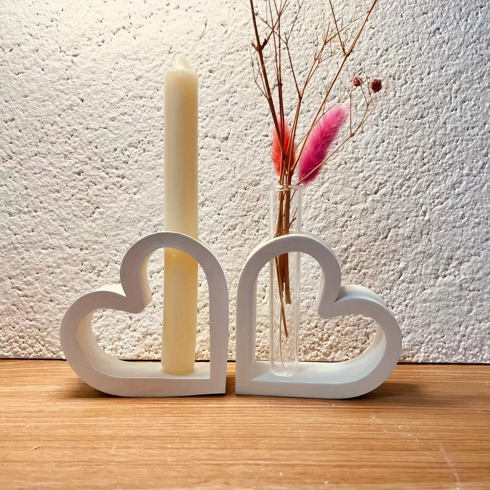 3pcs Heart-Shaped Hydroponic Planter Silicone Mold Set | DIY Epoxy Resin Vase & Flowerpot Mold for Plaster Pottery thumbnail 5