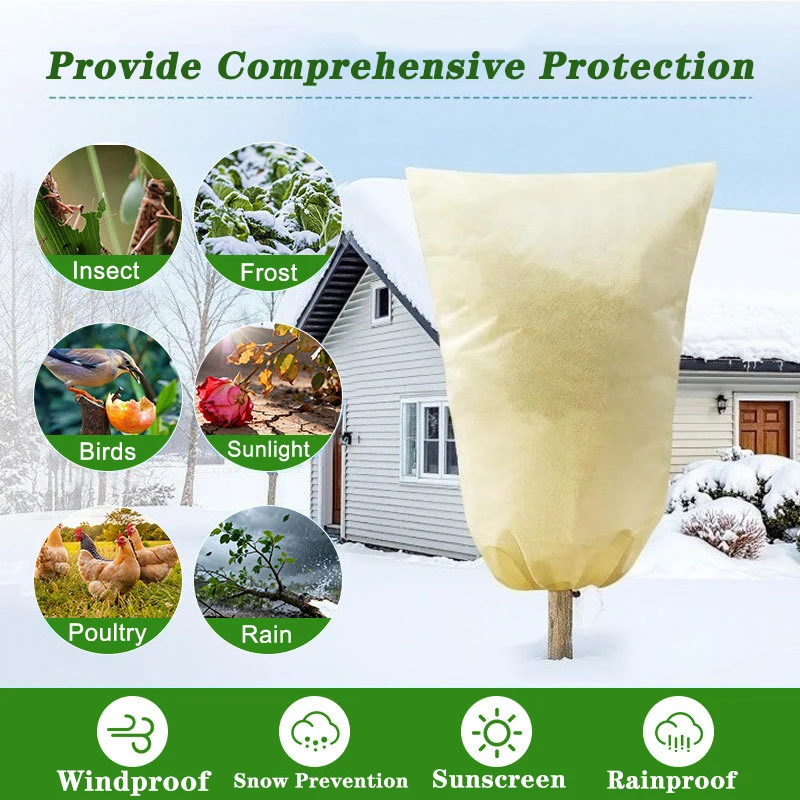 Plant Cover Winter Warm Tree Shrub Protecting Bag Frost Cloth Blankets for Outdoor Plant Freeze Protection Covers with Zipper thumbnail 4