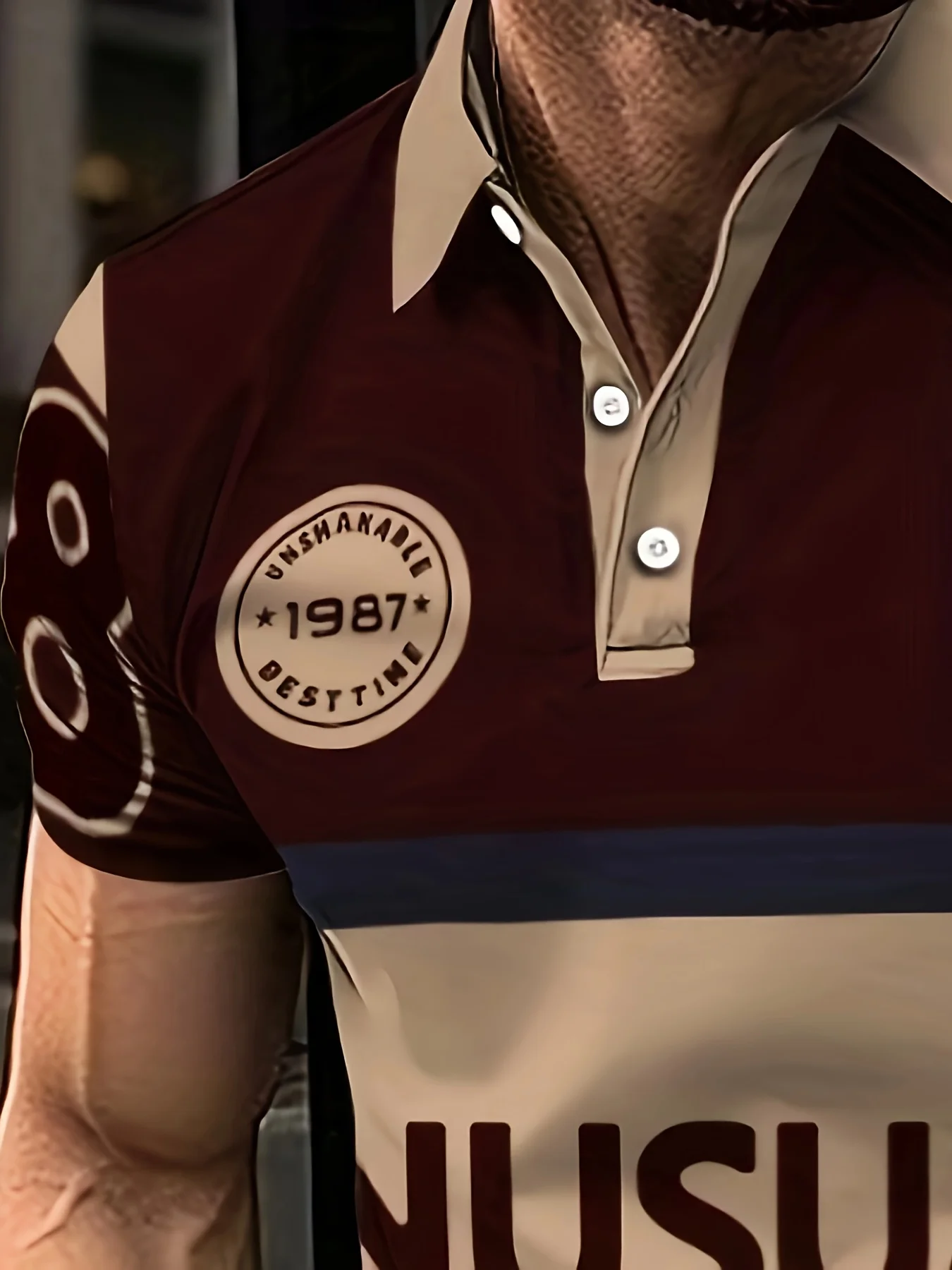 The new men's short-sleeved POLO shirt for summer 2025 is casual fashionable and soft with 3D letter pattern printing thumbnail 3