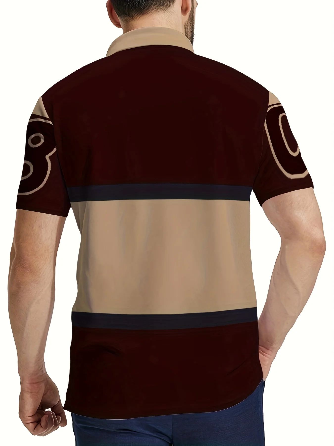 The new men's short-sleeved POLO shirt for summer 2025 is casual fashionable and soft with 3D letter pattern printing thumbnail 2