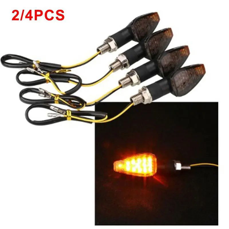 UNIVERSAL MOTORCYCLE 14 SMOKE LED TURN SIGNALS INDICATORS BLINKER LIGHT SPORTS thumbnail 4