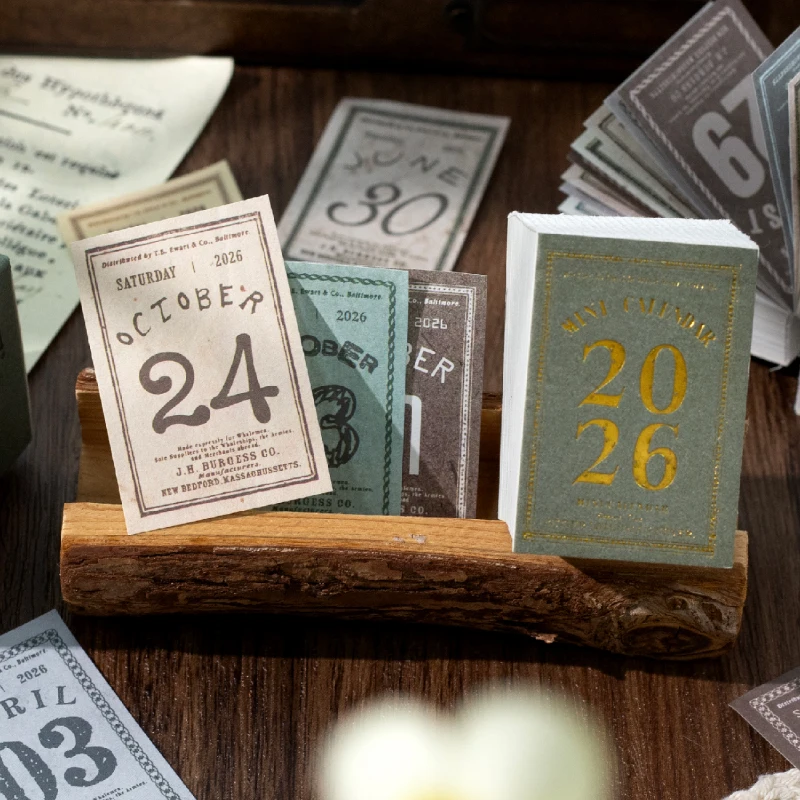 Vintage Mini Calendar 2026 Cute 365days Calendar School Office Supplies Stationery Planner Schedule Memo Paper thumbnail 3