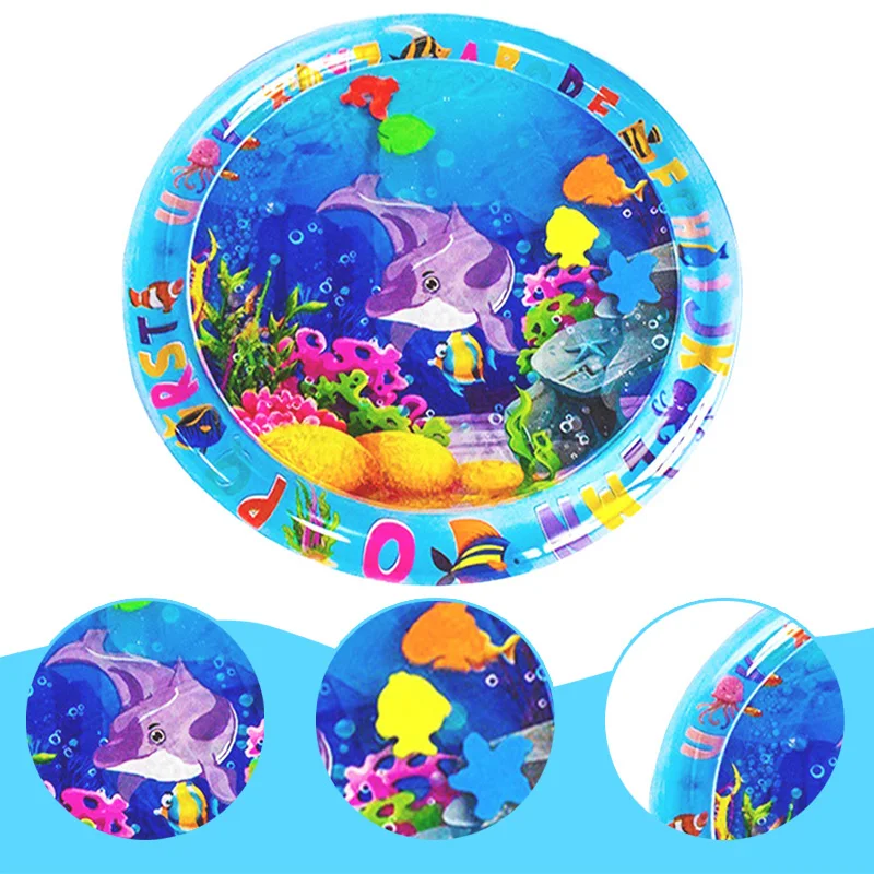 1pc Dolphin Inflatable PVC Baby Playing Water Mat 60cm/23.6inch Toddler Pad Kids Early Education Activity Toys Mat thumbnail 5