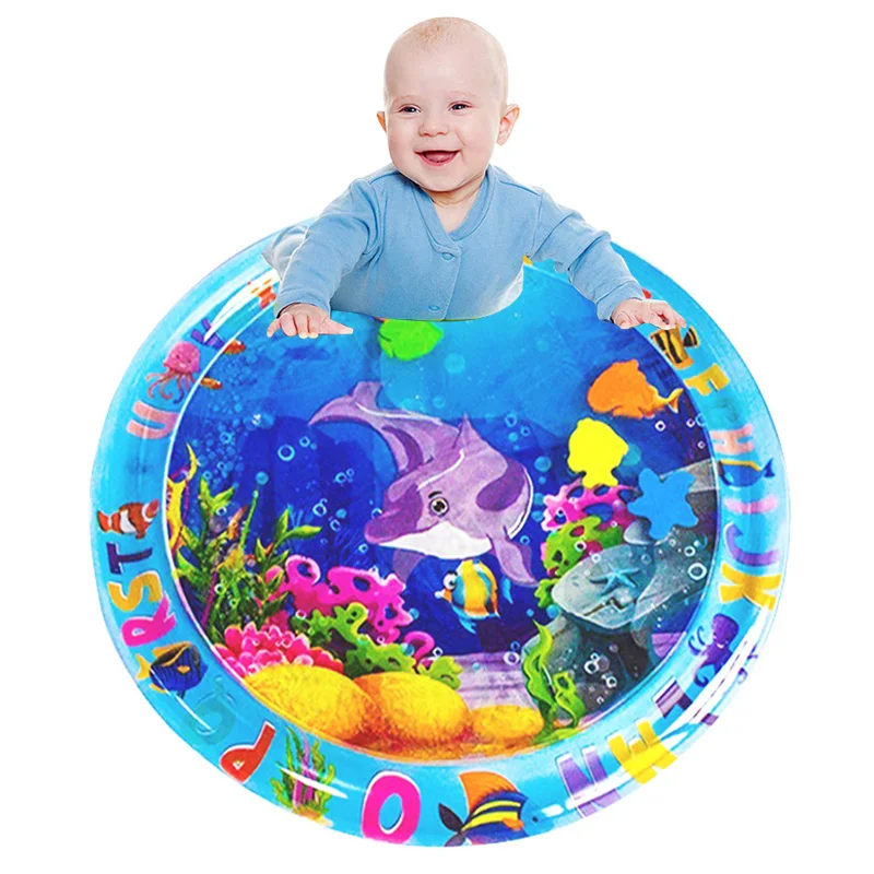 1pc Dolphin Inflatable PVC Baby Playing Water Mat 60cm/23.6inch Toddler Pad Kids Early Education Activity Toys Mat