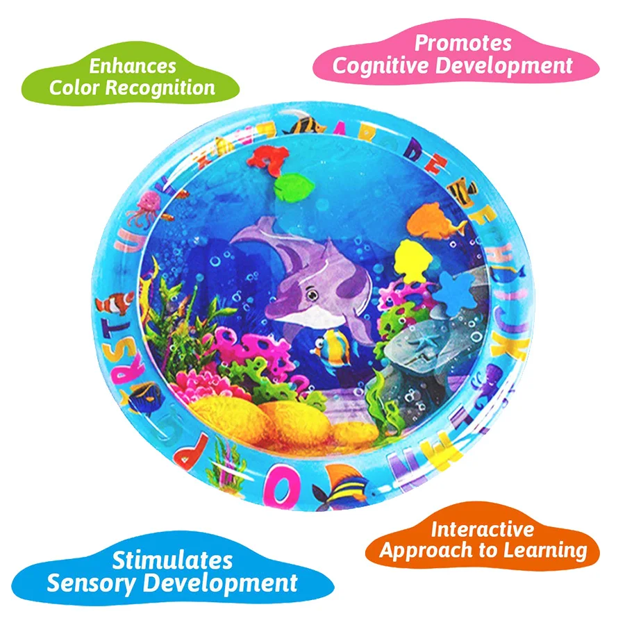 1pc Dolphin Inflatable PVC Baby Playing Water Mat 60cm/23.6inch Toddler Pad Kids Early Education Activity Toys Mat thumbnail 3