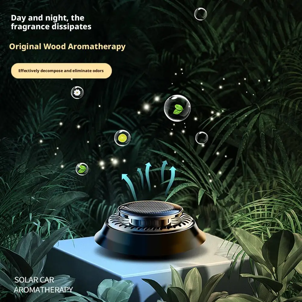 Solar Car Aromatherapy Essential Oil Levitation Automatic Rotation Fragrance Ornament Air Freshener Car Interior Decorations thumbnail 4