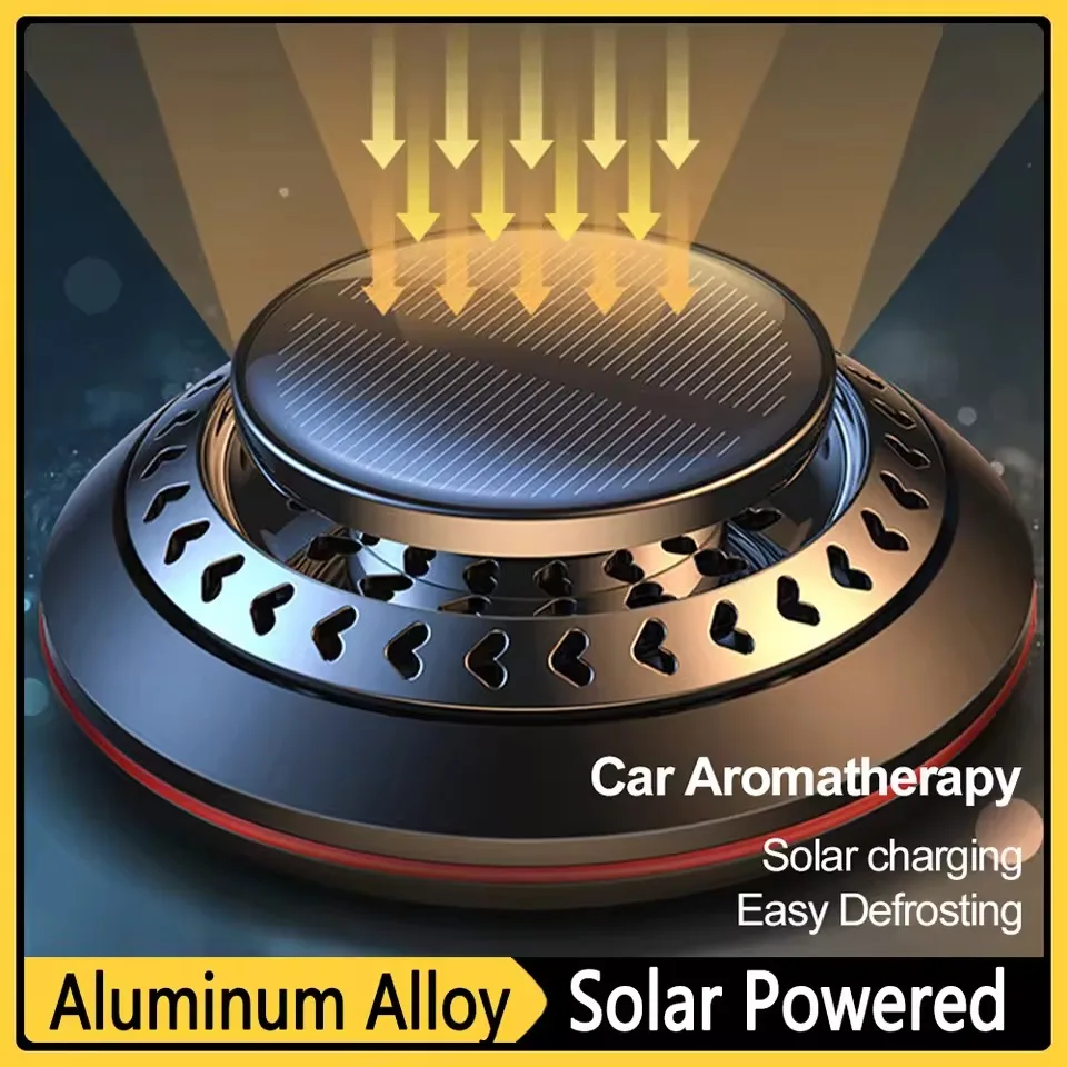 Solar Car Aromatherapy Essential Oil Levitation Automatic Rotation Fragrance Ornament Air Freshener Car Interior Decorations thumbnail 2