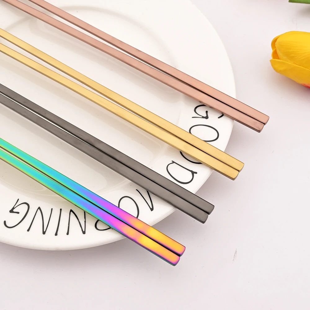 8Pcs Green Silver Dinnerware Dinner Spoons Chopsticks Cutlery Set Stainless Steel Tableware Sets Kitchen Home Flatware Set thumbnail 6