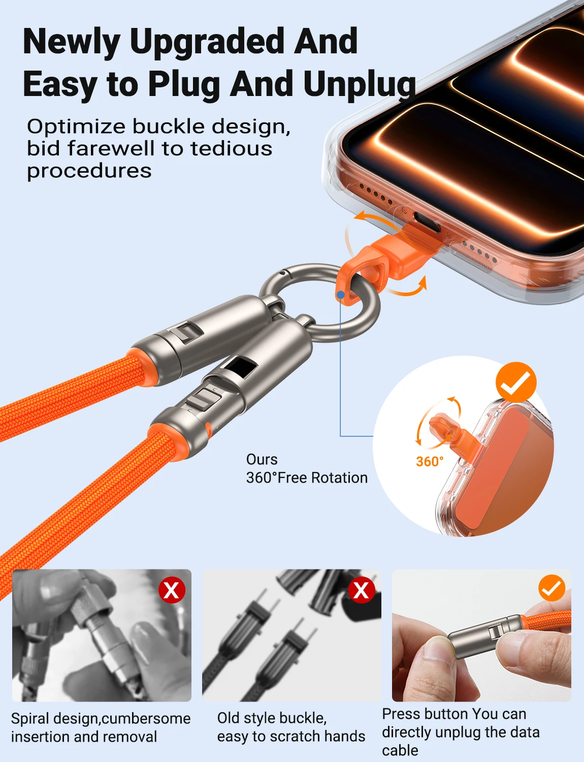 AUFU 240W USB-C Mobile Charging Cable Phone Charm Wrist Strap Charging Cable Type-C to Type-C 5A Fast Charging for Samsung Xiaom thumbnail 4