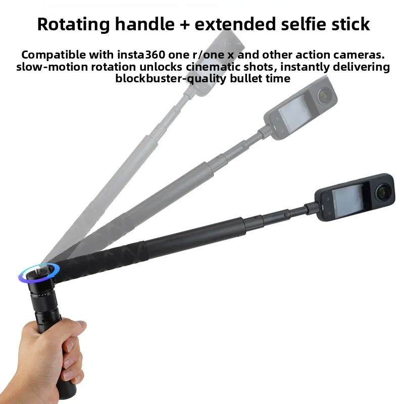 Bullet Time Rotating Handle Tripod Stand for Insta360 X5 X4 Air X3/ DJI Osmo 360 Panoramic Action Camera Accessories thumbnail 2
