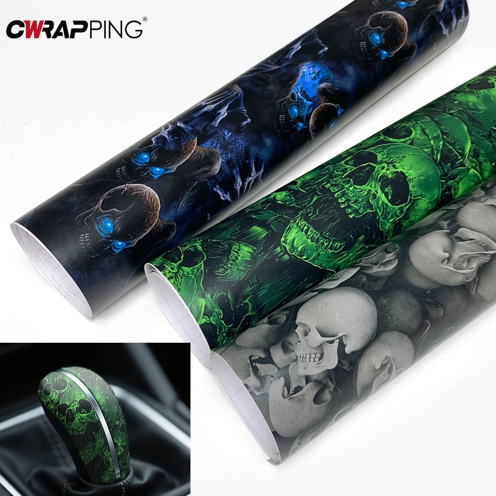 PVC Vehicle Decoration Skull Pattern Vinyl Paper for Car Cover Waterproof Self-adhesive Film Skeleton Motorcycle Stickers Wrap thumbnail 6