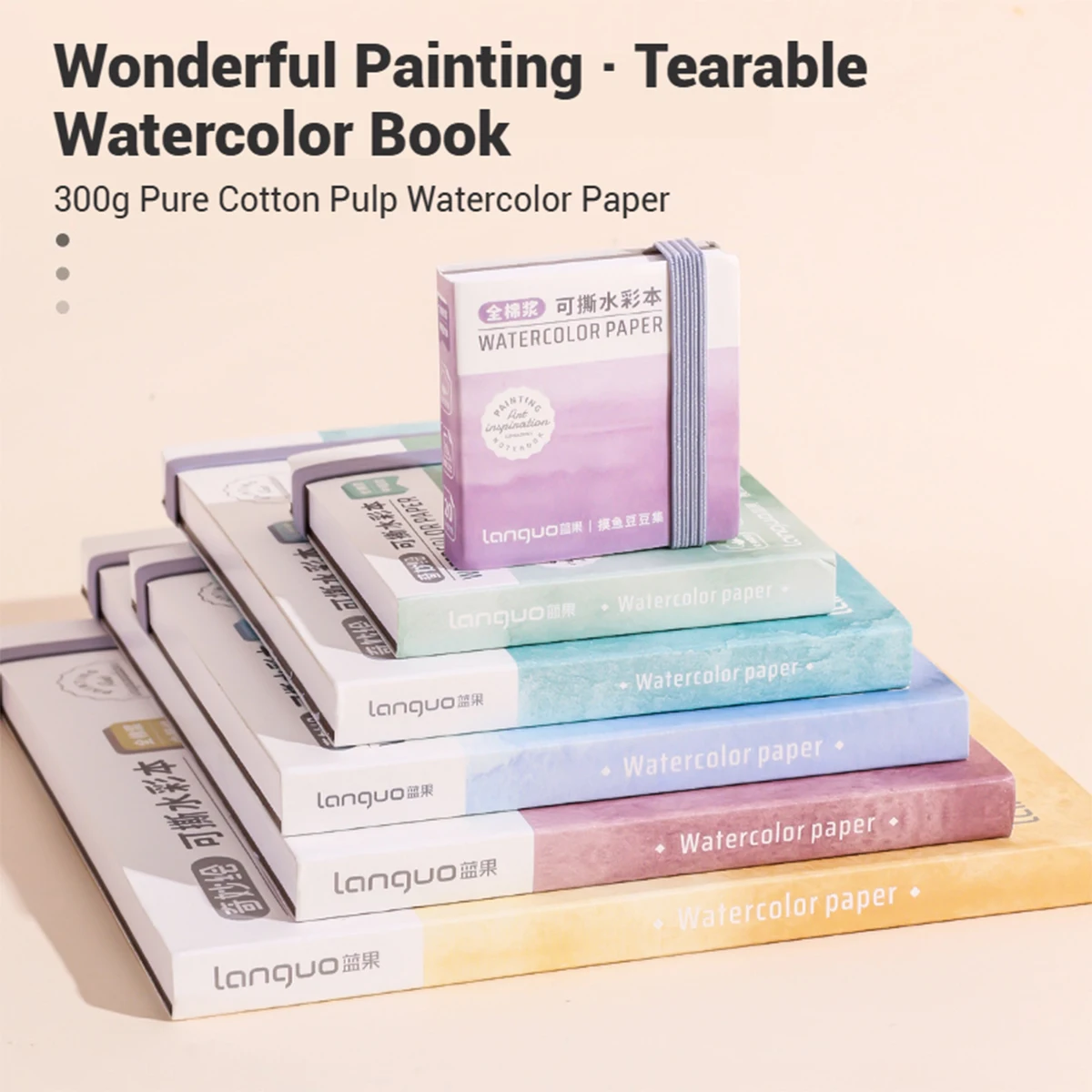LanGuo Professional Sketchbook for Artists Thick Bleed-proof Perforated Paper, Watercolor Acrylic Drawing Pad Portable Notebook thumbnail 2