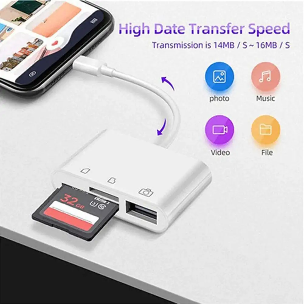 3 in 1 USB/Type C Multifunction Card Reader OTG SD TF Cards USB Memory Cards Reader Converter for MacBook Laptop Samsung thumbnail 3