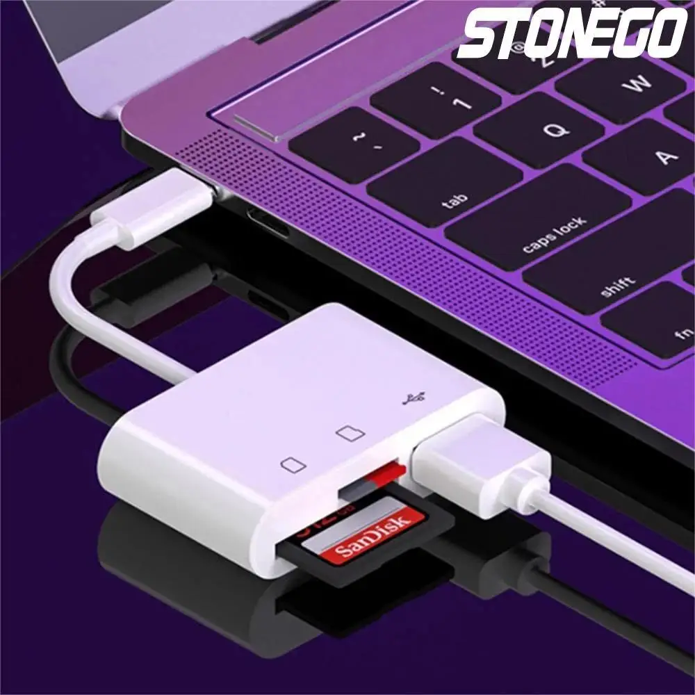 3 in 1 USB/Type C Multifunction Card Reader OTG SD TF Cards USB Memory Cards Reader Converter for MacBook Laptop Samsung thumbnail 2