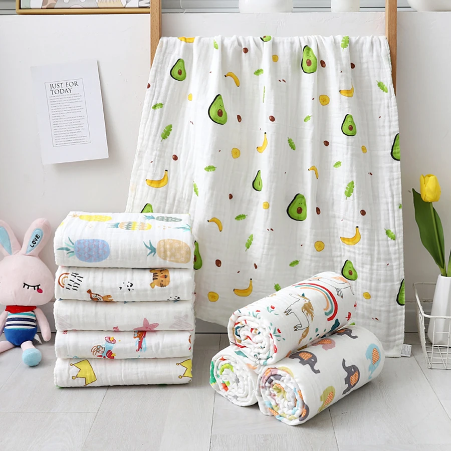 Cotton Gauze Baby Bath Towel Pure Cotton Newborn Infant Towel Blanket Newborn Baby Bath Towel All Cotton thumbnail 4