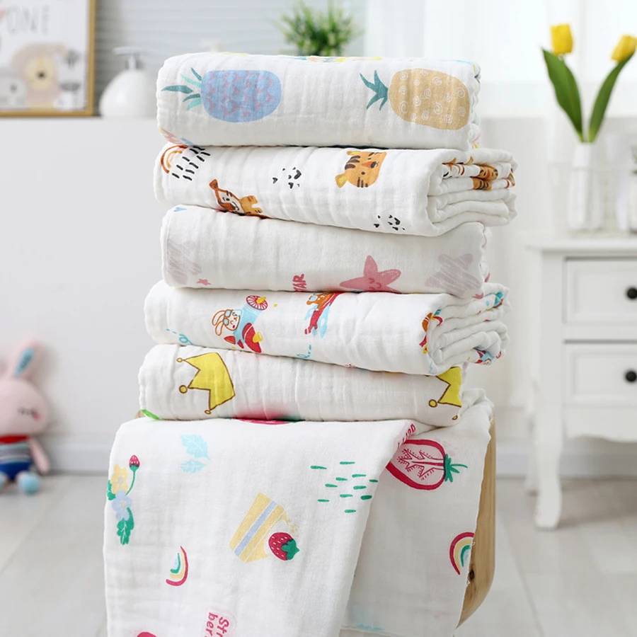 Cotton Gauze Baby Bath Towel Pure Cotton Newborn Infant Towel Blanket Newborn Baby Bath Towel All Cotton thumbnail 2