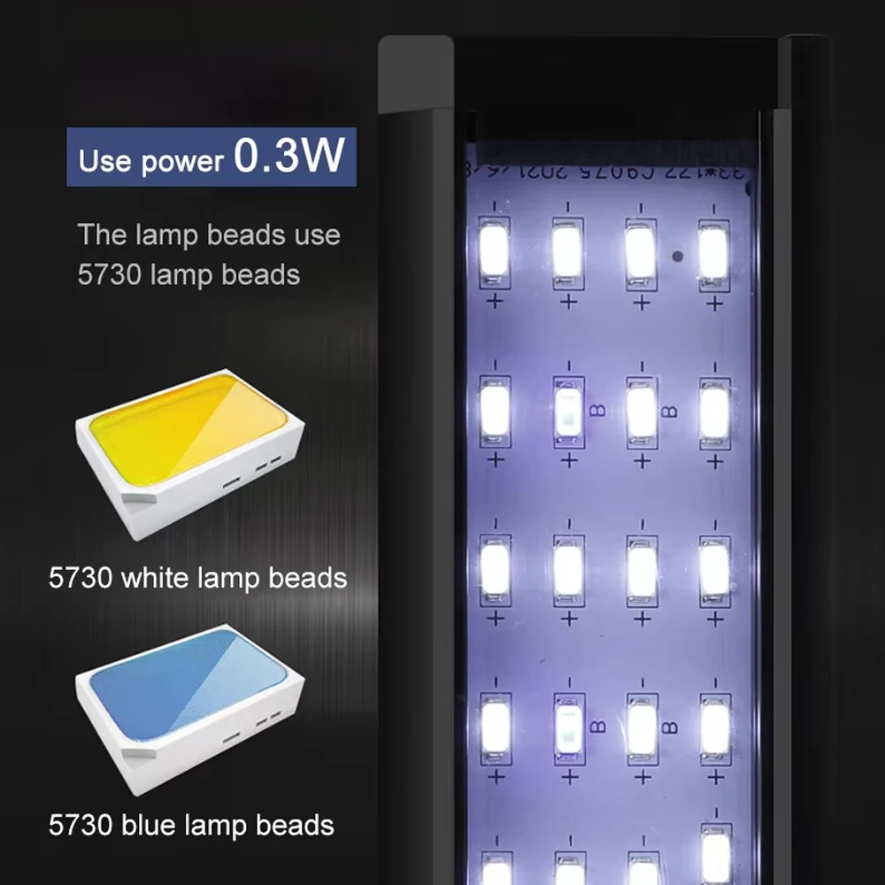 3 Colors LED Aquarium Water Grass Light 220V 5W/7W/9W/12W Aquatic Plant Growth Lamp Energy-Saving 55cm Fish Tank Clip-on Light thumbnail 4