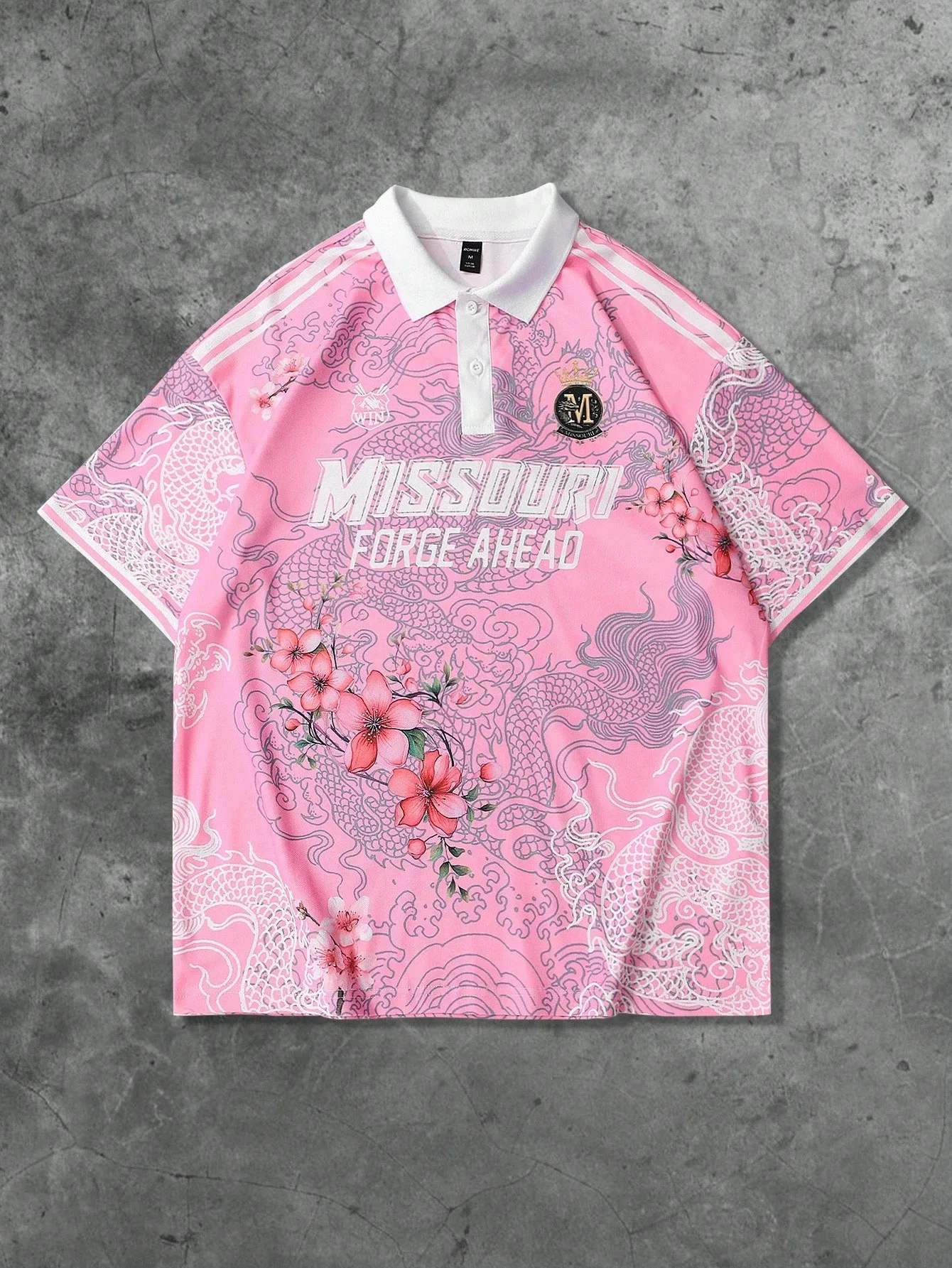 The 2025 summer new men's short-sleeved POLO shirt features a casual fashionable and breathable 3D pattern print thumbnail 5