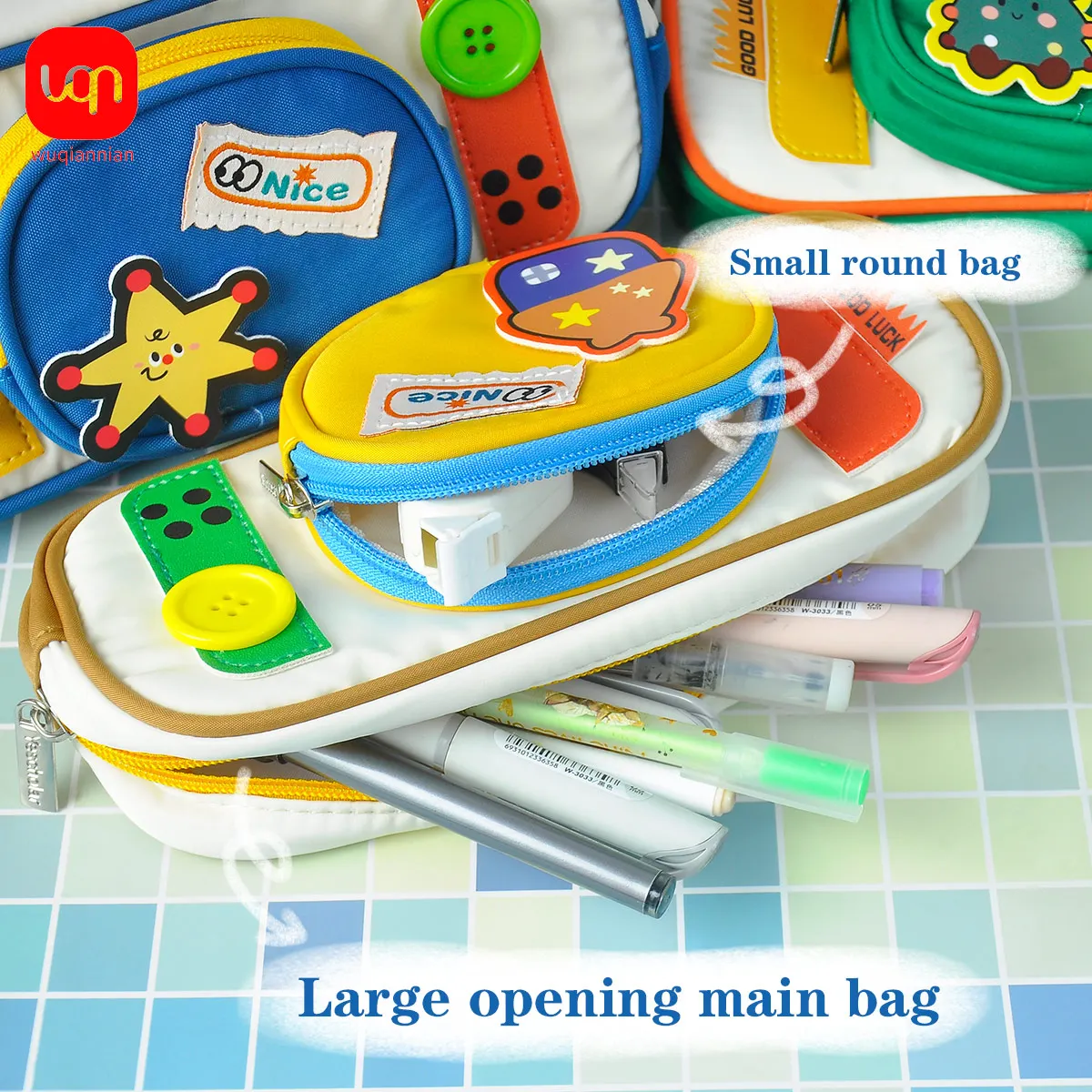 WQN-1PC Morandi Color Pencil Bag Multilayer Stationery Pencil Bag School & Office Stationery thumbnail 5