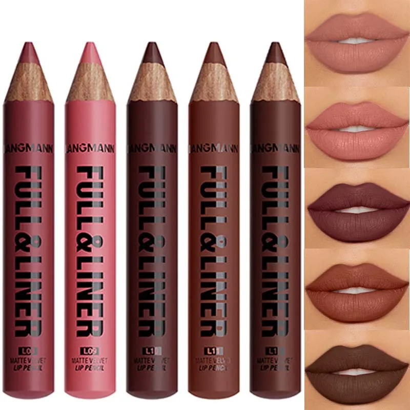 Waterproof Matte Lipliner Pencil Brown Contour Tint Lipstick Pen Long Lasting 12 Color Wooden Lip Liner Pencil Full-lip Makeup thumbnail 6