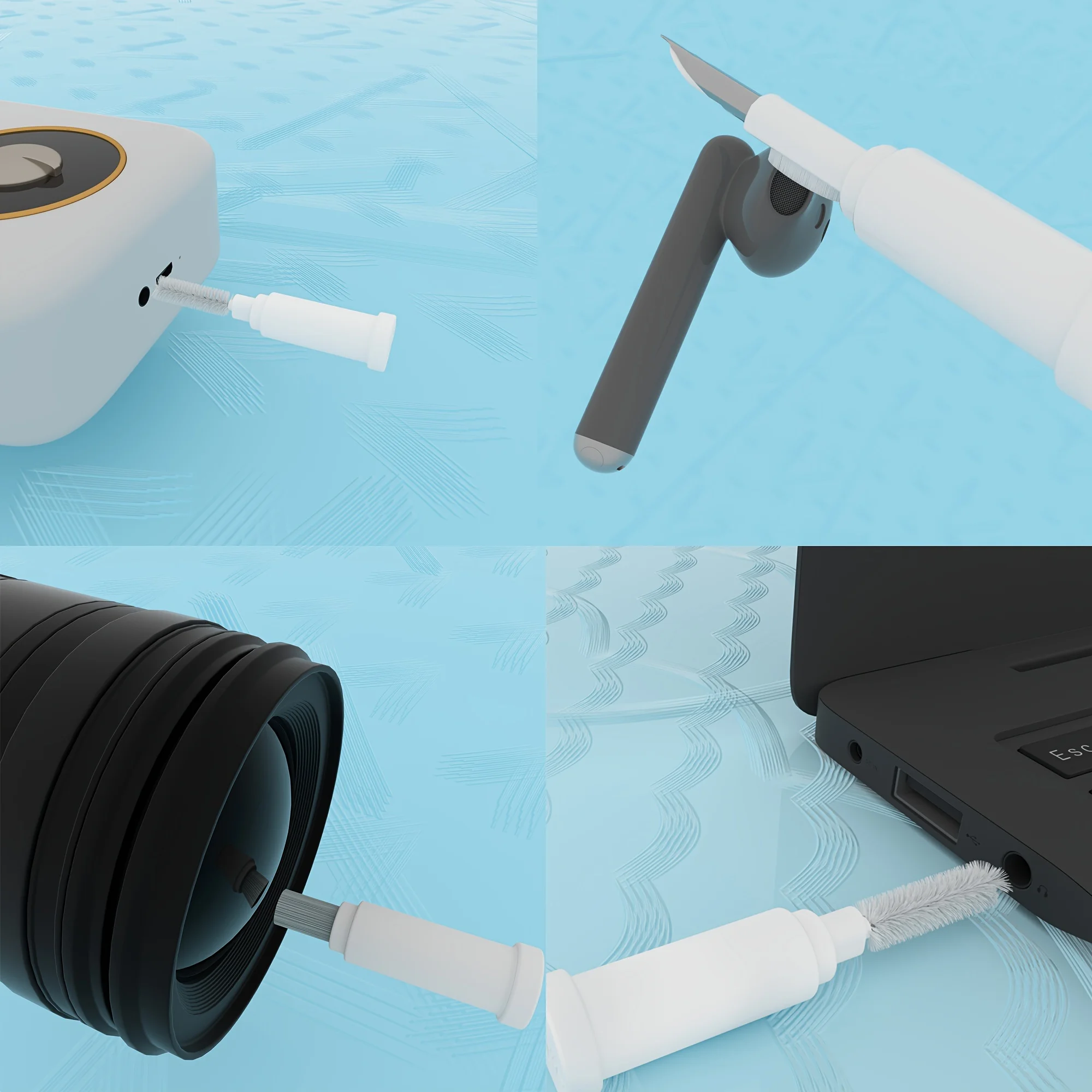 Portable Design Multi-Device Cleaning Kit for AirPods, Phones, Cameras & Computers - Includes Cable and Connector Cleaner Tools thumbnail 5