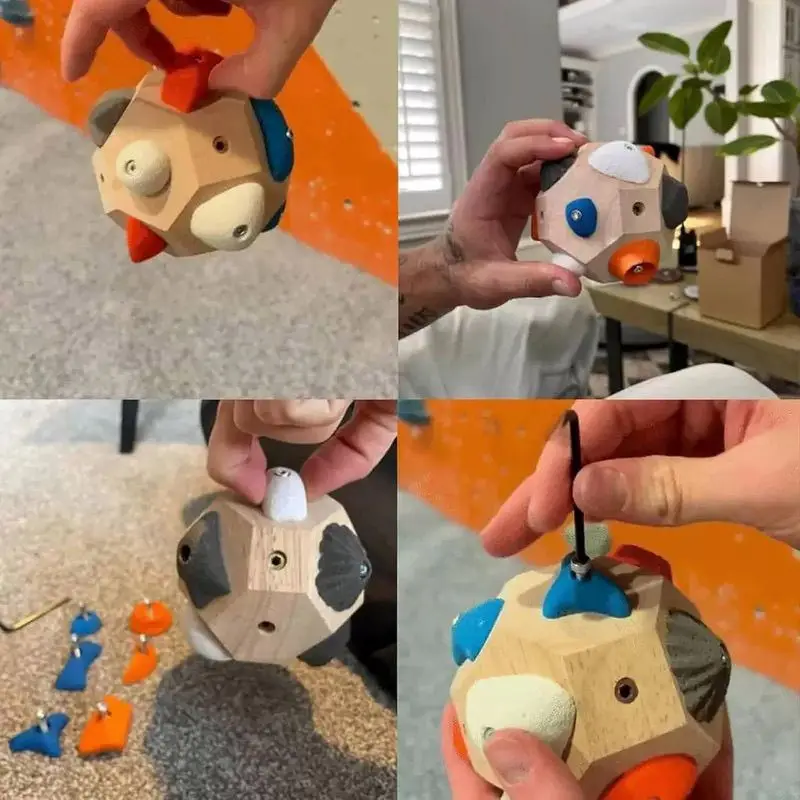 Portable Handcrafted Boulder Block Multi-function Climbing Training Block 3D Rock Climbing Ball Finger Strength Training thumbnail 6