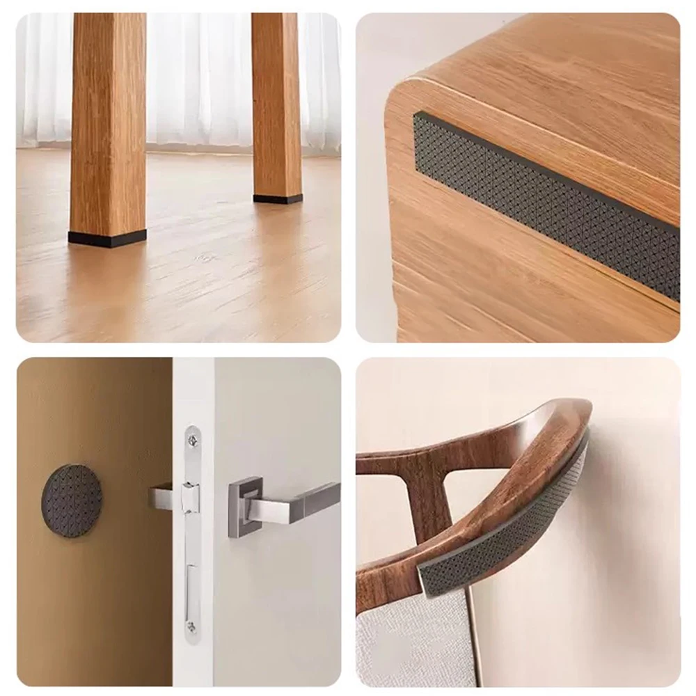 Thicken Non Slip Furniture Pads Self Adhesive Rubber Chairs Tables Leg Protector Noise Reduce Floor Wall Bumper Strips DIY Shape thumbnail 5