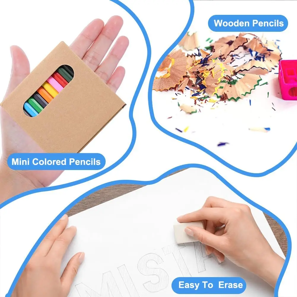 1set Mini Colored Pencil Kawaii Kids Children Small Draw Pen Cute Wooden Colored Pencil Set For School Supplies Gift thumbnail 4
