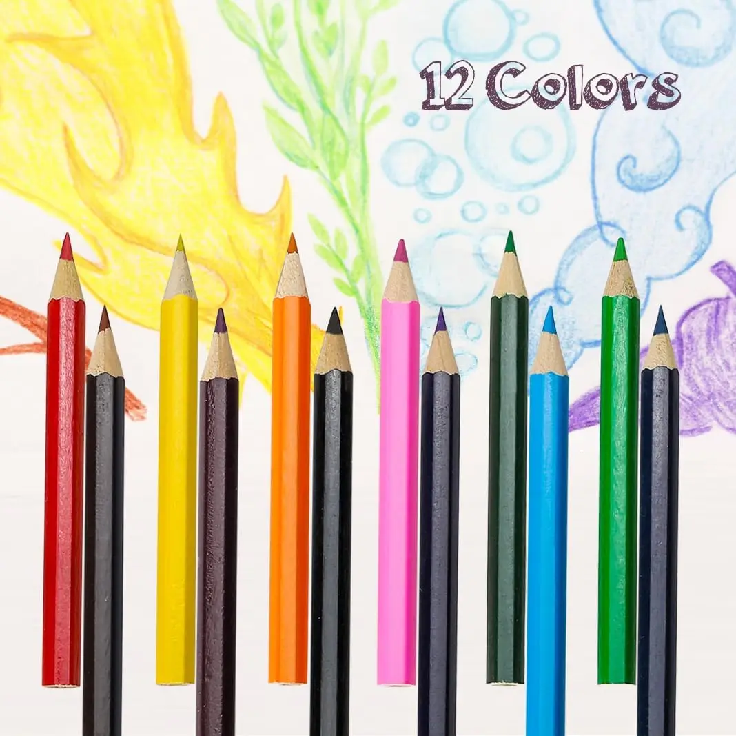 1set Mini Colored Pencil Kawaii Kids Children Small Draw Pen Cute Wooden Colored Pencil Set For School Supplies Gift thumbnail 3