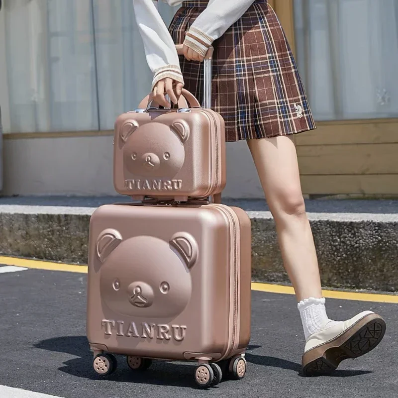 2025 New Cartoon 20 Inch Girls Travel Suitcase with Handbag, Fashion Women's Luggage Set thumbnail 4