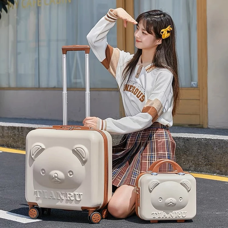 2025 New Cartoon 20 Inch Girls Travel Suitcase with Handbag, Fashion Women's Luggage Set thumbnail 2