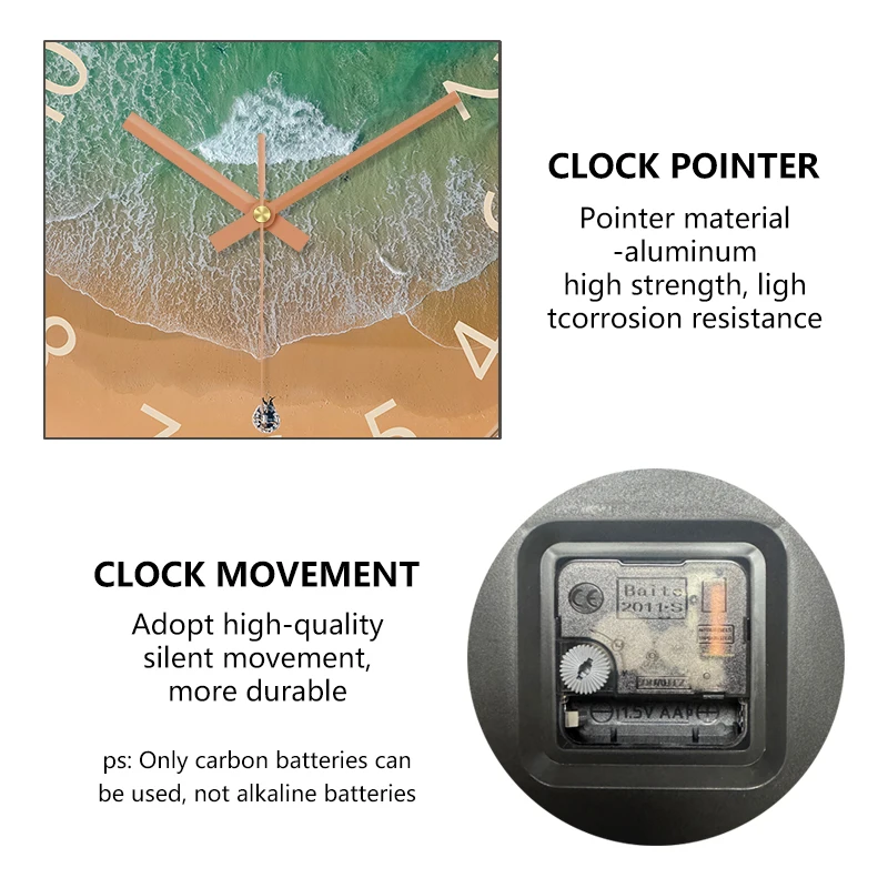 Coastal Themed Wall Clock Vacation Style For Seaside Villas Coastal Living Rooms Bedrooms Wall Clock Noiseless thumbnail 3
